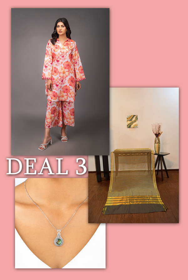 Bundle Deal-BD3 | Co-Ord Set With Dupatta & Pendant